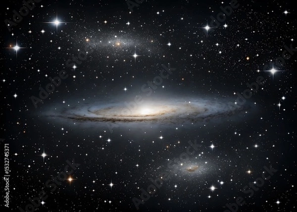Fototapeta A Stunning View of Deep Space: Galaxies, Stars, and Cosmic Dust Creating a Mesmerizing Celestial Tapestry, Revealing the Grandeur and Mystery of the Universe in a Breathtaking Display