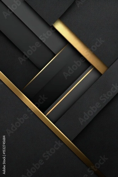 Obraz Abstract black gold geometric pattern background design