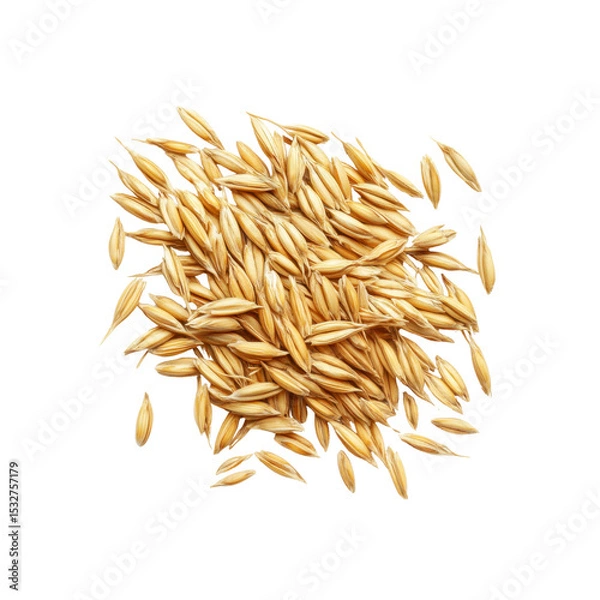 Obraz Golden Oat Grains Scattered on Black Background