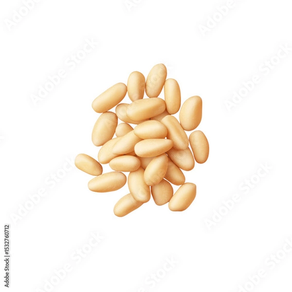 Obraz Pile of Pine Nuts Isolated on Black Background