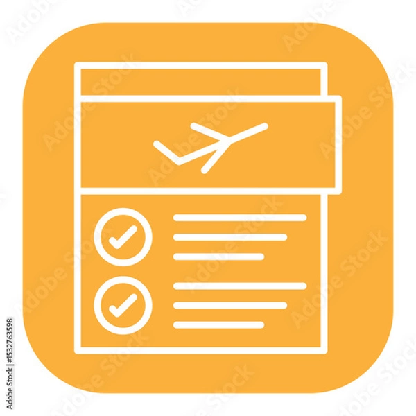 Fototapeta Flight Checklist Icon