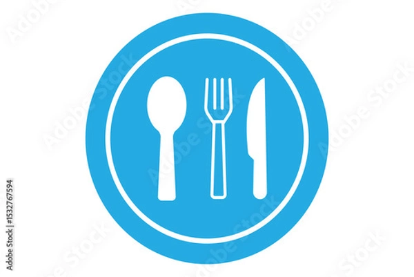 Fototapeta Fork, knife and plate icons set