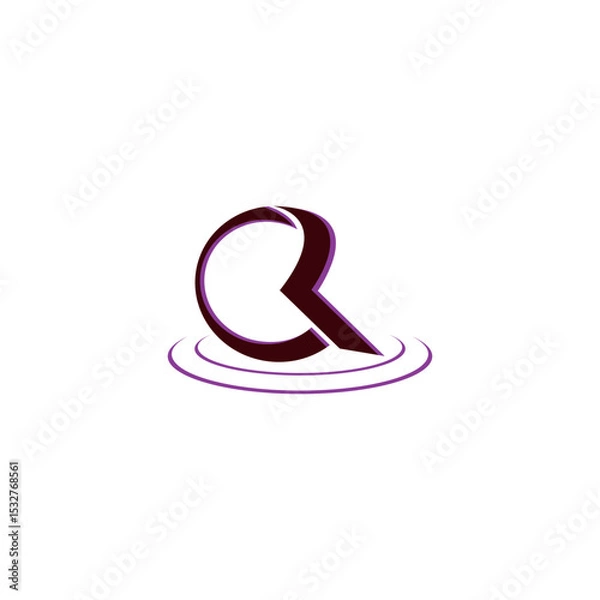 Fototapeta CR letter vector icon for initial template