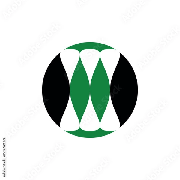 Fototapeta Abstract vector icon of geometric shapes in circle