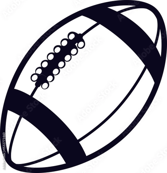Obraz American football silhouette is showing laces and panels in flat style on transparent background