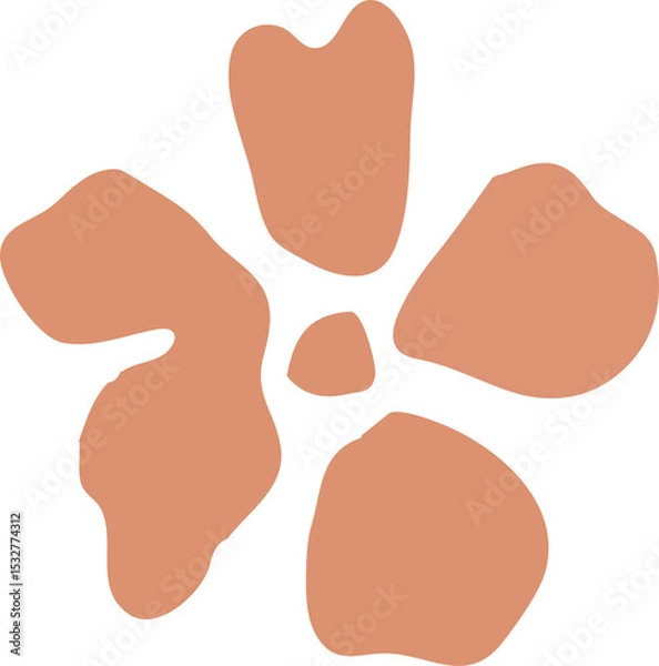 Obraz Abstract flower is being shown in vector with peach petals, central core on transparent background