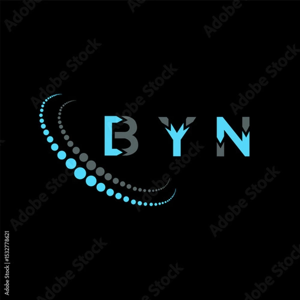 Fototapeta BYN letter logo abstract design. BYN unique design. BYN.