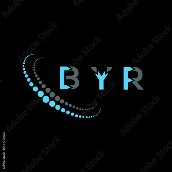 Fototapeta BYR letter logo abstract design. BYR unique design. BYR.