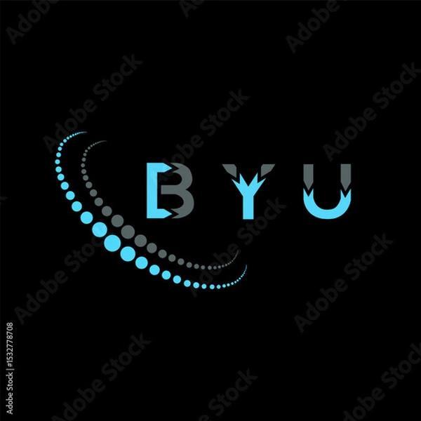 Fototapeta BYU letter logo abstract design. BYU unique design. BYU.