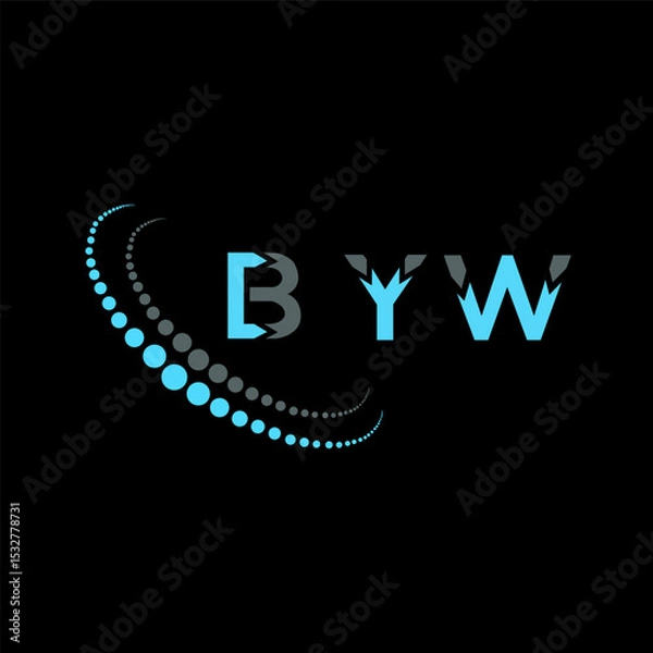 Fototapeta BYW letter logo abstract design. BYW unique design. BYW.