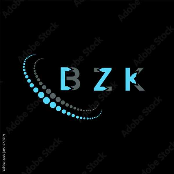 Fototapeta BZK letter logo abstract design. BZK unique design. BZK.
