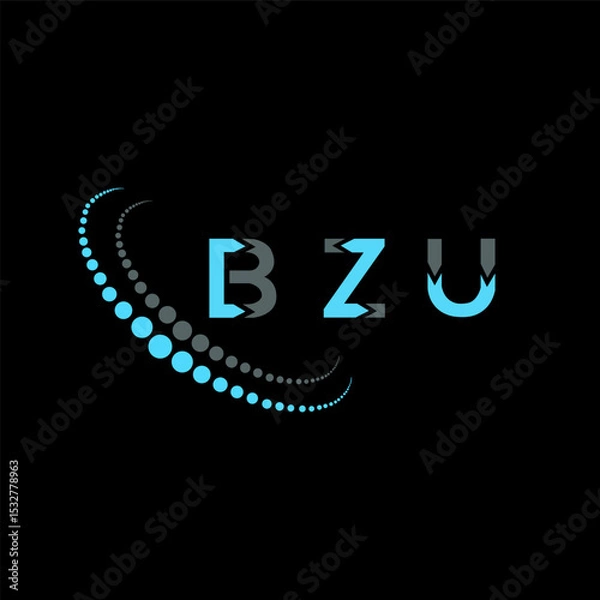 Fototapeta BZU letter logo abstract design. BZU unique design. BZU.