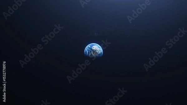 Fototapeta Earth from space showing continents and oceans against a dark background