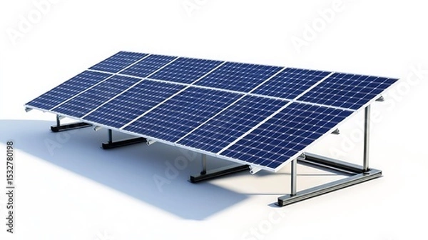 Obraz Solar panel system installation renewable energy photovoltaic cells sustainable power generation clean energy