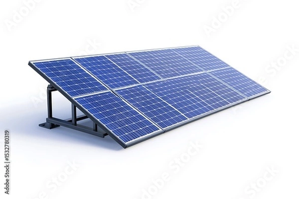 Obraz Solar panel system for home renewable energy blue photovoltaic cell technology clean power generation