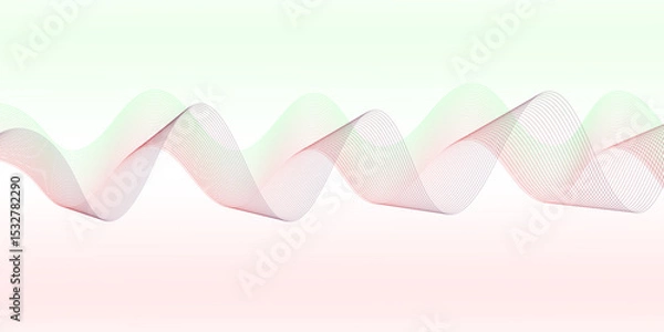 Fototapeta Wave of the many colored lines. Abstract wavy stripes on a white background isolated.