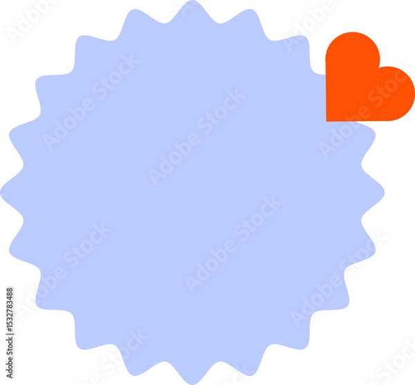 Obraz Flat design burst seal graphic is featuring transparent background and overlapping red heart icon