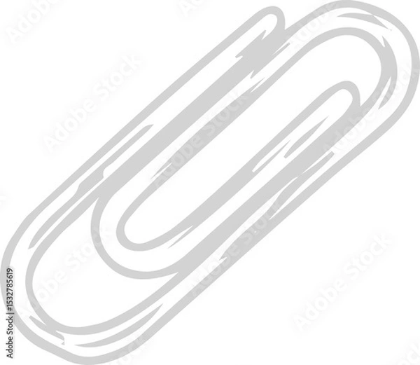 Obraz Stylized paperclip is floating on transparent background, showing brush-stroke edges