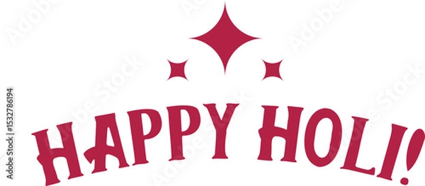 Obraz Vector flat design greeting is featuring magenta HAPPY HOLI! text with sparkles on clear background