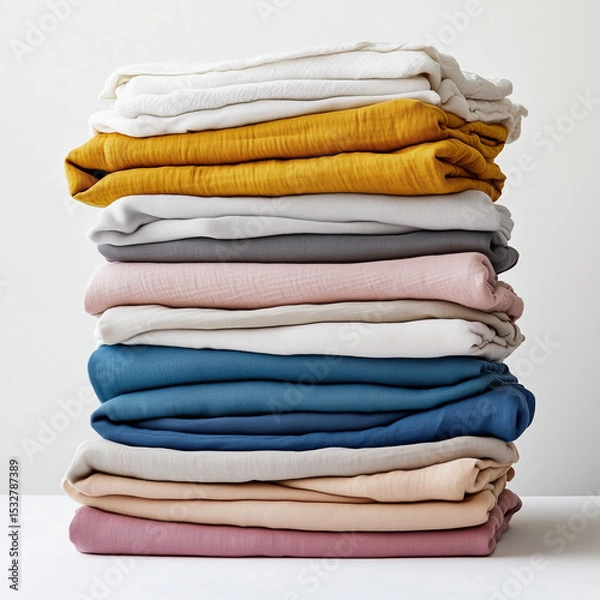 Fototapeta stack of colorful clothes
