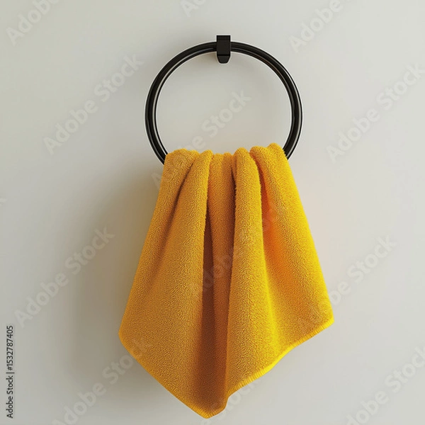 Fototapeta yellow towel on a hanger