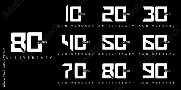 Fototapeta Offset Style Vector Anniversary Design