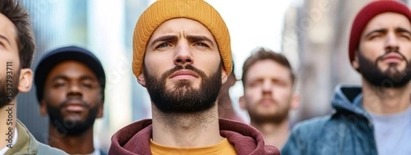 Fototapeta Diverse Group of Men United for a Common Cause