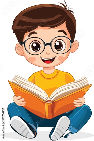 Fototapeta boy reading book