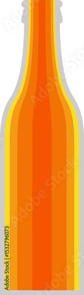 Obraz Vector art is showing bottle silhouette on transparent bg displaying orange yellow gradient stripes