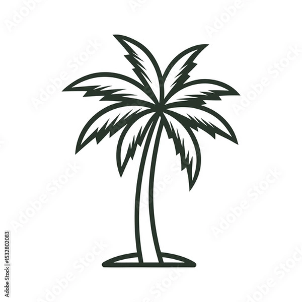 Fototapeta -palm-tree-out-line-vector-icon-for-tropical-desig.eps