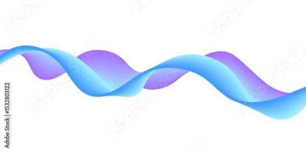 Obraz 3d vector sound waves set. Audio equalizer technology, pulse musical. Realistic rendering of blue and pink wave curve gradient. Isolated abstract object on a white background.