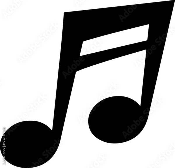 Fototapeta Stylized musical symbol is appearing on transparent background, depicting two beamed eighth notes