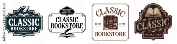 Obraz Classic Book Store Logo Design set