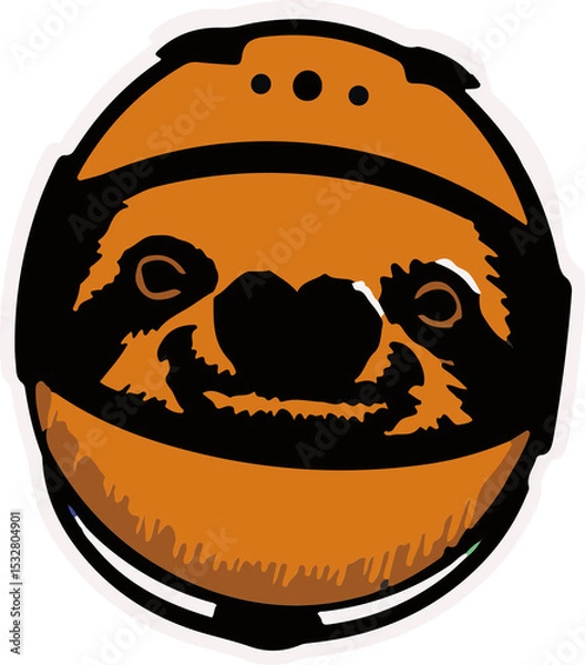 Fototapeta Combining sloth face graphics with basketball panel lines in flat design on transparent background