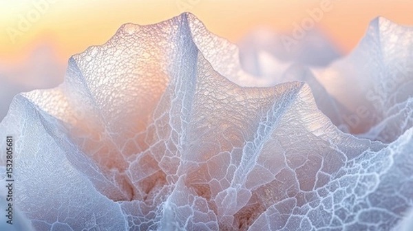 Obraz Utah salt flats close-up of natural geometric crystal formations with layered textures and soft sunset illumination for design backgrounds