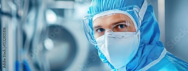 Fototapeta Male Engineer in Protective Equipment Inspecting Worksite