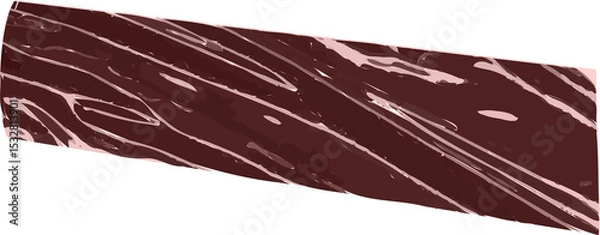 Obraz Elongated marbled strip resembling beef slice is floating in vector art on transparent background