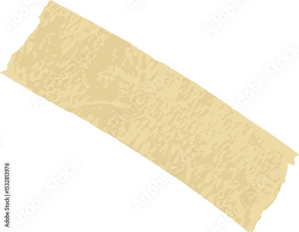 Obraz Beige tape strip floating in flat design against transparent background showing torn edges, texture
