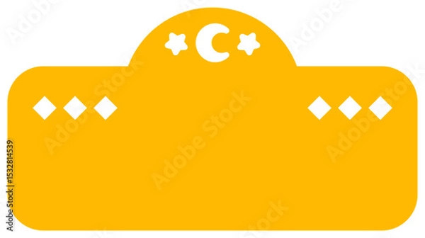 Obraz Flat design plaque is featuring crescent moon, stars and diamond outlines on transparent background