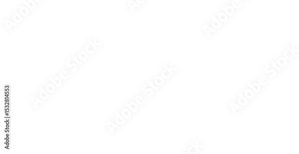 Obraz White line drawing mask outline is floating on transparent background, showing pointed edges