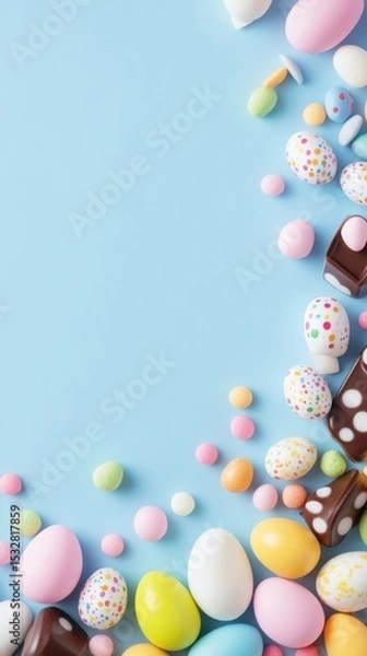 Fototapeta Playful Easter Treats on Colorful Background