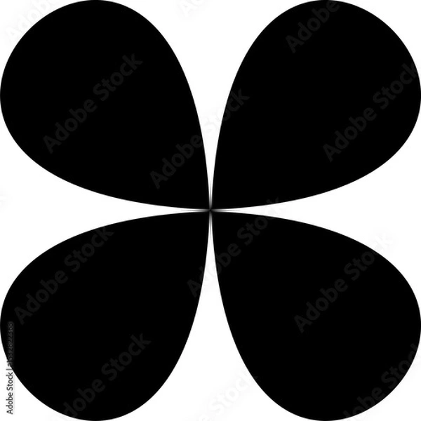 Obraz Abstract four-lobed clover shape is floating in symmetrical flat design on transparent backing