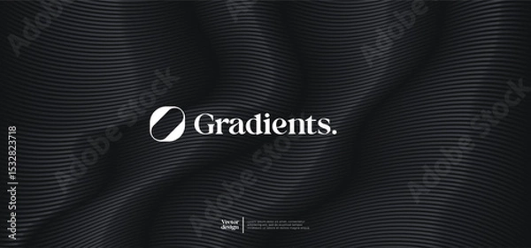 Fototapeta Wavy linear pattern with gradient texture. Vector presentation template. 