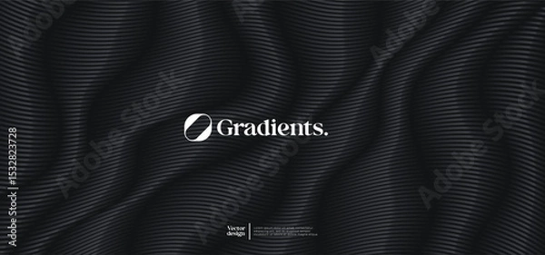 Fototapeta Wavy linear pattern with gradient texture. Vector presentation template. 