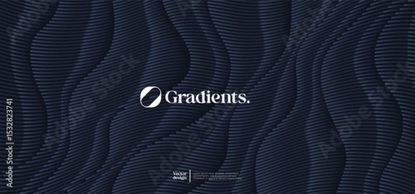 Fototapeta Wavy linear pattern with gradient texture. Vector presentation template. 