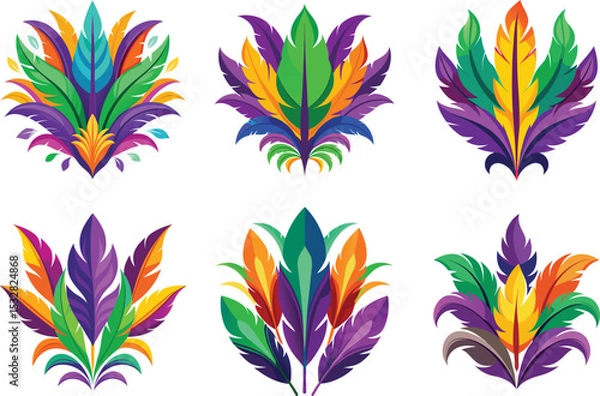 Obraz colorful feather designs for carnival