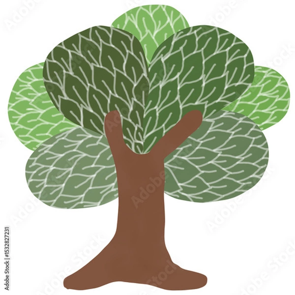 Obraz vector tree with green leaves