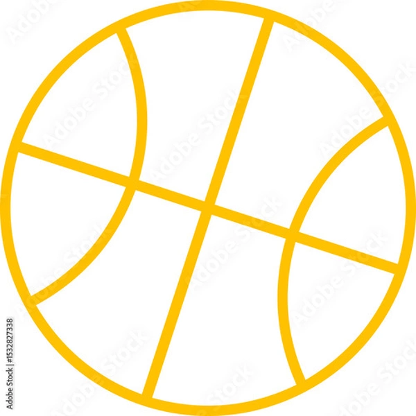 Fototapeta Abstract basketball illustration is floating in minimal line style, transparent background