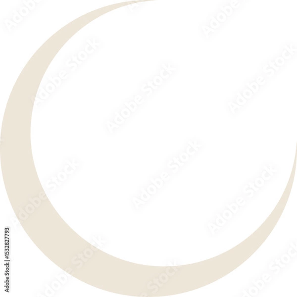 Obraz Stylized crescent moon is floating in flat design vector art with transparent background