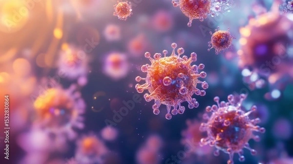 Fototapeta Microscopic View of Histamine Molecules Triggering Allergic Reactions